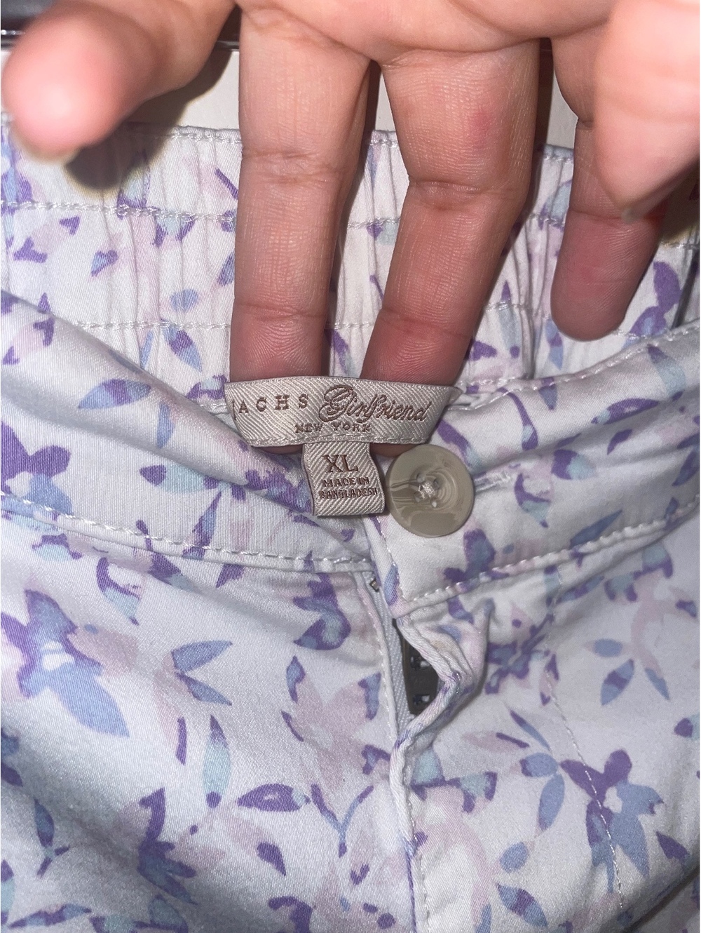 Jachs Girlfriend stretch chino short with lavender floral print size XL - Picture 5 of 6
